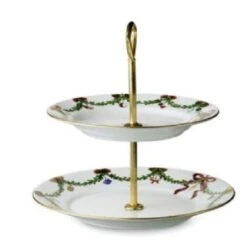 Star Fluted Christmas 2 Tier Etagere