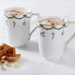 Star Fluted Christmas 2 Pack Mugs