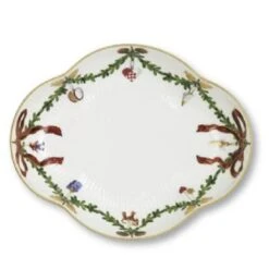 Star Fluted Christmas Accent Dish